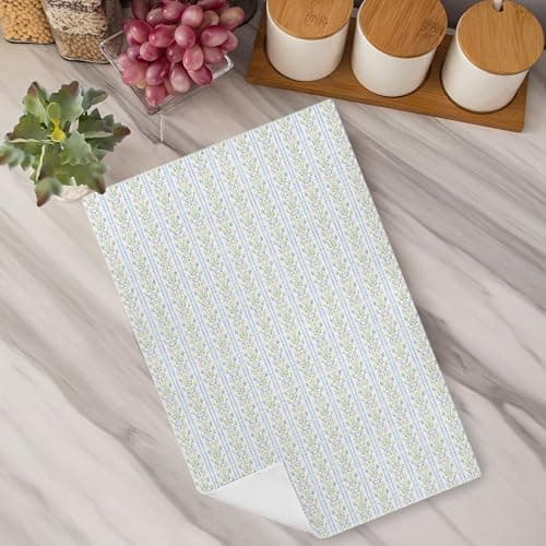 Kemingni Pink and Blue Grandmillennial Floral Kitchen Dish Towels, Pastel Grand Millenial Flower Decorative Hand Towels for Bathroom Kitchen, Preppy Floral Bathroom Decor, 16x24 Inch thumbnail 2