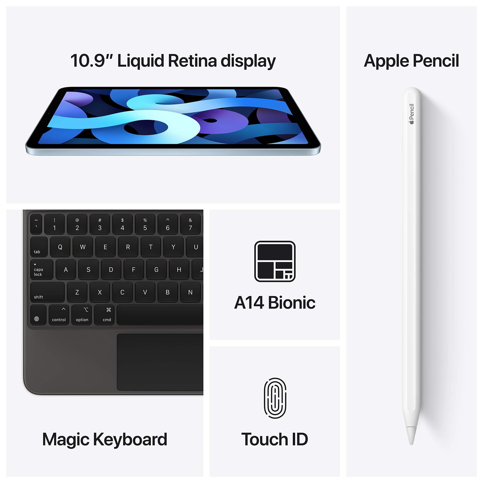 Apple iPad Air (10.9 Pulgadas, Wi-Fi, 64 GB) - Gris Espacial (último Modelo, 4a generación) (Reacondicionado) thumbnail 6