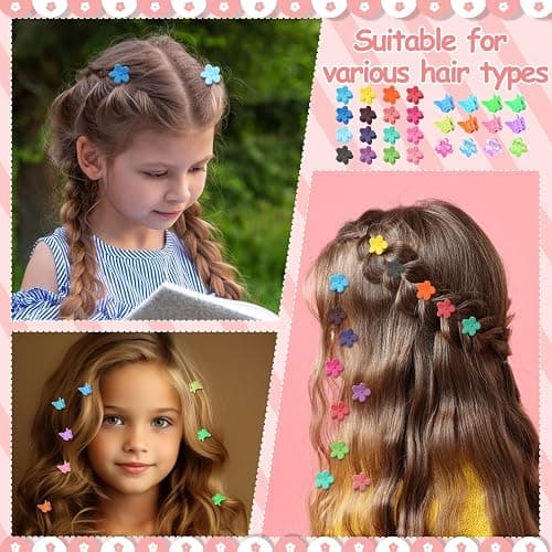 112 Pcs Baby Hair Clips - 28 Color Mini Flower and Butterfly Clips for Girls, Toddlers - Small Claw Clips With Organizer Box - Cute Hair Accessories - Multicolor thumbnail 5