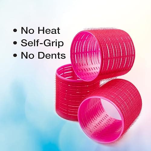 Conair Heatless Curls - Extra Large Hair Rollers - heatless overnight curlers for long lengths - volumized waves - Hot Pink - 9 Count w/storage case thumbnail 3