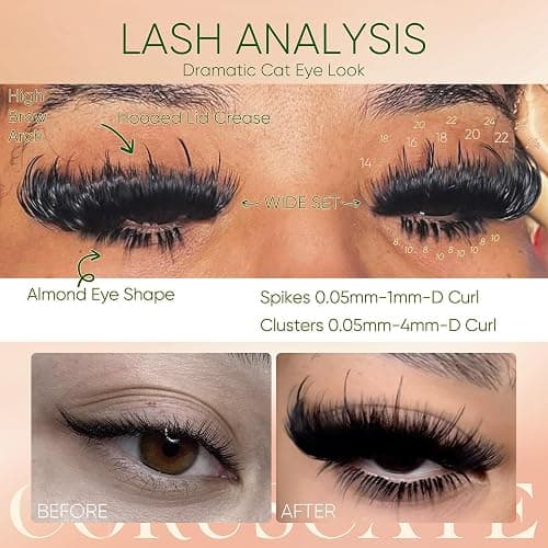Lash Clusters with Bottom Lashes Spike Long 26mm Lash Clusters with Spikes 260D Volume Eyelash Clusters DIY Cluster Eyelash Extensions Mega Style Individual Bottom Lashes Extension by CORUSCATE thumbnail 4