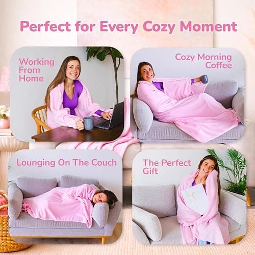 Super Blanky Wearable Blankets for Women, Adult Wearable Blanket Men, Mother's Day Gifts for Her, Wife Birthday Gift Ideas thumbnail 3
