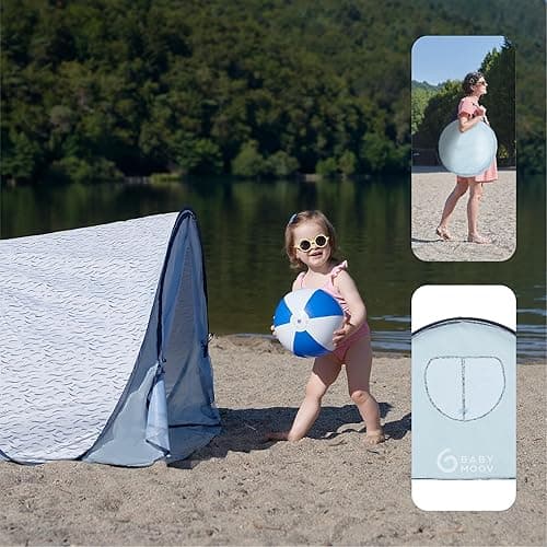 Babymoov Anti-UV Blue Waves Tent UPF 50+ Sun Protection with Pop Up System for Easy Use & Transport (Summer 2024 Edition) - Blue Waves thumbnail 6