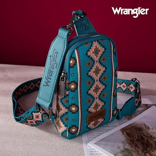 Wrangler Aztec Sling Bag - Southwest Crossbody Trendy Chest Bag thumbnail 4