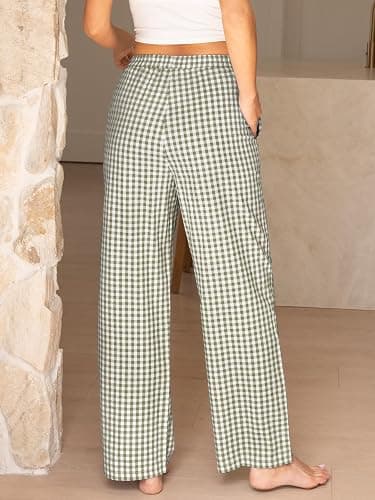 ANRABESS Womens Striped Gingham Pants 2025 Pajama Lounge Boxer Pants Cute Comfy PJ Bottoms with Pockets Y2K Plaid Outfits thumbnail 3