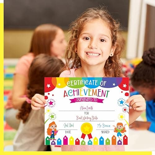 40 PCS Preschool Diploma, Certificate of Achievement in 2 Designs Colorful Certificate of Awards School Classroom Supplies for Kids Students Kindergarten Boys Girls thumbnail 6