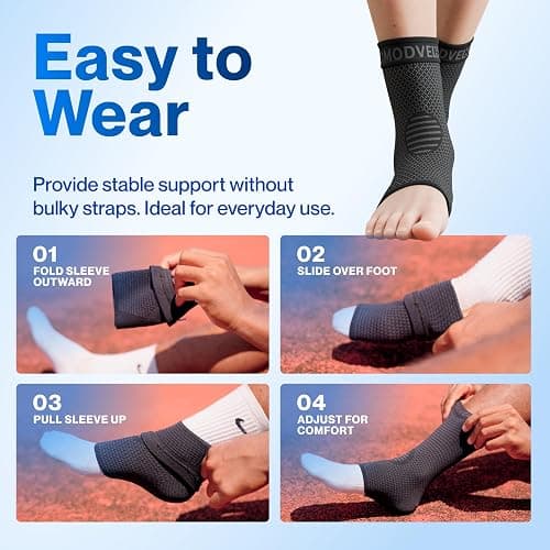 Modvel Foot & Ankle Brace Socks for Sprained Ankle Compression Sleeve - Plantar Fasciitis Relief Brace, Foot Support for pain Women & Men - Tendonitis & Arthritis Feet Sleeve, Stabilizing Ankles Wrap thumbnail 7