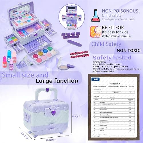 Kids Makeup Sets for Girls 5-8 - Washable Makeup for Kids 8-12, Maquillaje para Niñas, Play Make Up Kit, Toys for Little Girl, Princess Toddler Kid Stuff, Ages 3456789 10 Year Old Girl Birthday Gifts thumbnail 6