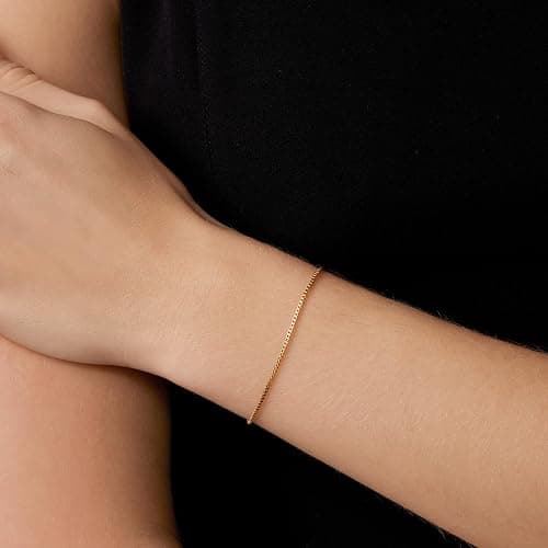 foyjoey 18K Gold Plated Pearl Beaded Cross Bracelets for Women Adjustable Stainless Steel Dainty Thin Gold Box Cuban Twisted Link Chain Bracelet Bridesmaid Jewelry Christmas Gifts thumbnail 6