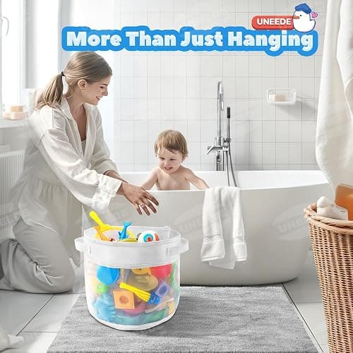 UNEEDE Badewannenspielzeug Aufbewahrung - Badespielzeug Organizer, Hängetasche Und Mesh Tasche Für Die Badewanne thumbnail 4
