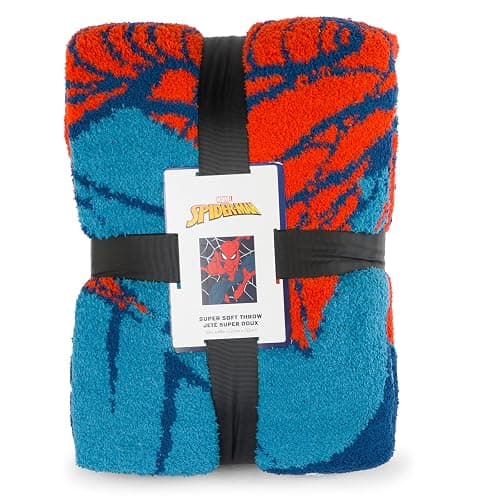 Jay Franco Marvel Spiderman Feather Knit Throw Blanket 50x60 Super Soft | Fluffy Fuzzy Fleece for Kids & Adults, Lightweight Cozy Machine Washable, Officially Licensed Marvel Throw, Couch & Bed, Blue thumbnail 7
