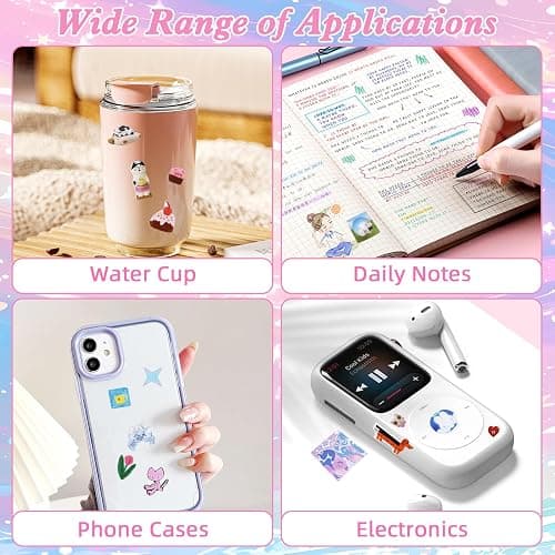 800Pcs Cute Scrapbook Stickers Travel Y2k Japanese Sticker Book for Adult Kawaii Korean Stickers for Journaling Heisei Retro Aesthetic Sticker Manga Style Decor for DIY Junk Journal Gifts Pink Blue thumbnail 7