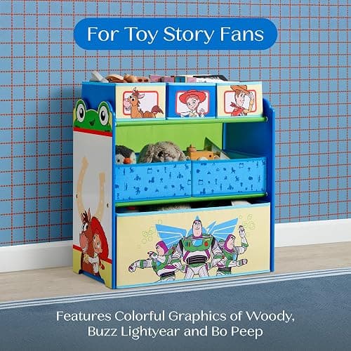 Delta Children - Toy Story Design & Store 6 Bin Toy Storage Organizer - Greenguard Gold Certified, Blue thumbnail 3