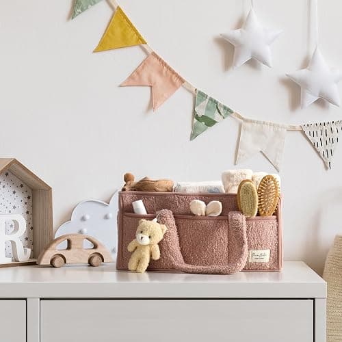 PeraBella Baby Diaper Caddy Organizer with Handle, Boy & Girl Shower Gift Basket, Portable Diaper Storage Basket Bin for Wipes, Newborn Baby Essentials Registry Search Must Haves, Car Caddy Organizer thumbnail 9