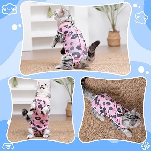 Coppthinktu Cat Recovery Suit Female, Breathable Cat Onesie After Surgery Female for Abdominal Wounds or Skin Diseases, Surgery Recovery Suit Kitten Surgical Onesie After Spay Wear Anti Licking thumbnail 4