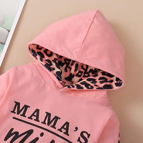 Yvowming Newborn Baby Girl Clothes Outfits Infant Hoodie Sweatshirt Pants Headband Toddler Girl Clothing Set thumbnail 4