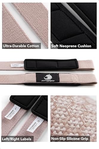 Fitgriff® Zughilfen (gepolstert) für Krafttraining, Bodybuilding, Fitness - Kreuzheben Gurte - Lifting Straps - für Frauen und Männer thumbnail 3