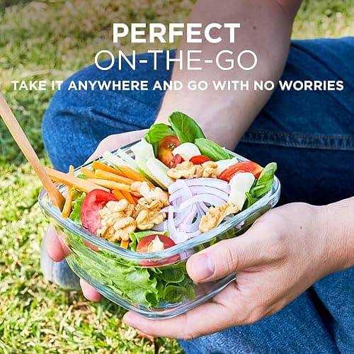 Razab 35 Pc Set Glass Food Storage Containers with Lids - Meal Prep Airtight Bento Boxes BPA-Free 100% Leak Proof (15 lids,15 glass & 5 Plastic Sauce/Dip Containers) thumbnail 8