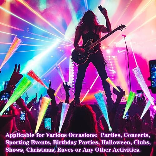 TURNMEON 30 Pcs Colorful Glow Fiber Wands,Toys Glow Sticks Bulk Party Pack for Adults,Glow in the Dark Party Supplies for Patriotic,football ,Wedding, Birthday,Classroom,Concert,Pool carnival thumbnail 5