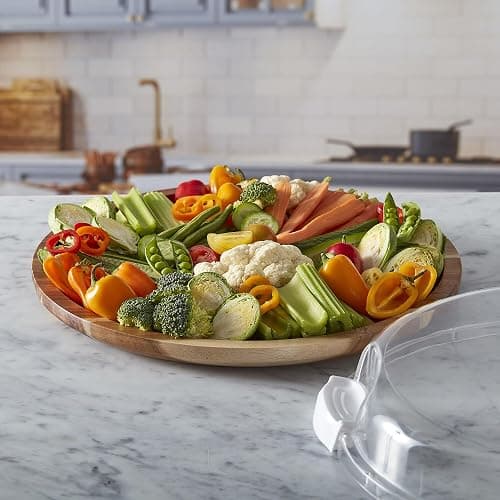 FARBERWARE Build-a-Board Cutting Board with Single Compartment and Clear Locking Lid for Charcuterie, Snacks, and More, Acacia thumbnail 5