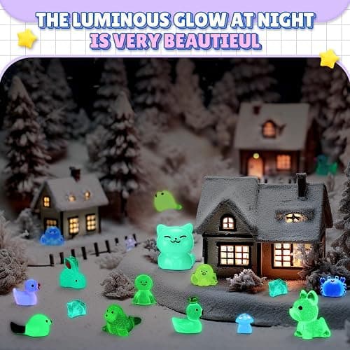 Seenelling 240 Pcs Mini Resin Animals Tiny Resin Animals Bulk Glow in The Dark Miniature Figures for Micro Garden Landscape Ornaments Dollhouse Crafts Accessories(Various Style) thumbnail 5