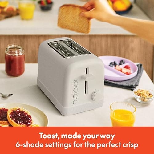 bella 2 Slice Toaster, 6 Setting Shade Control w Reheat, Cancel, Bagel & Defrost Buttons, Removable Crumb Tray, Anti Jam & Auto Shutoff, Auto Centering Guides & Cord Wrap, 900 Watt, Oatmilk thumbnail 9
