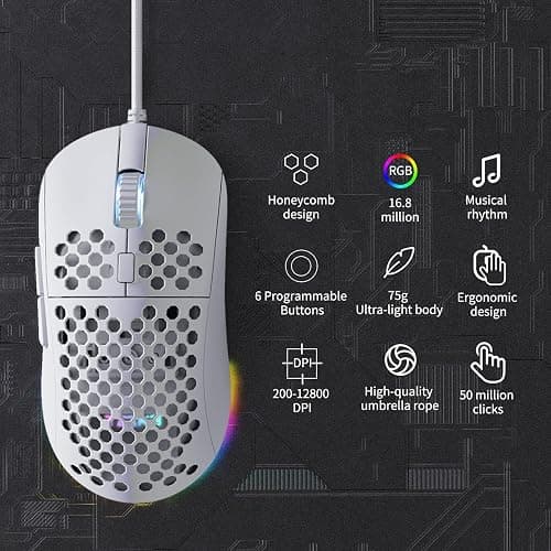 TMKB Falcon M1SE Ultralight Honeycomb Gaming Mouse and T61SE 60% Mechanical Gaming Keyboard Combo thumbnail 2