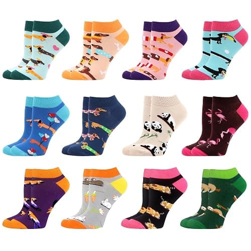 WeciBor Women's Fancy Funny Casual Combed Cotton Ankle Socks Pack - Image 1