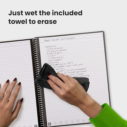 Rocketbook Core Reusable Spiral Notebook, Letter Size 21 cm x 29.7 cm, Black - Lined Pages, App-Connected, Erasable, Durable Cover, Ideal for School, Work, and Creative Projects thumbnail 4