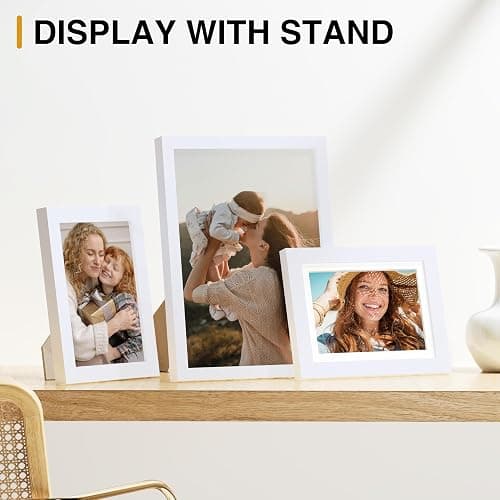 Vittanly 15 Pack Picture Frames Collage Wall Decor for Mounting or Tabletop Display, Gallery Frame Set for Family, Multi Sizes Including 3pcs 8x10, 6pcs 5x7, 6pcs 4x6, White thumbnail 5
