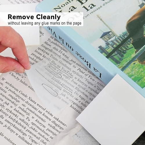 400 Sheets Transparent Sticky Notes, 3x3 inch 8 Pads Clear Sticky Notes, Self-Stick Translucent See Through Post Note Pads for Books Annotation thumbnail 4