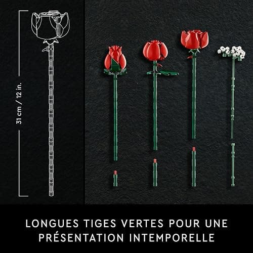 LEGO Botanicals Le Bouquet de Roses - Fleurs Artificielles - Set de Construction Adulte - Accessoires de Décoration pour Maison ou Bureau - Cadeau pour Femme ou Homme Passionné(e) de Plantes 10328 thumbnail 7
