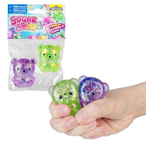 ORB Curiosities Bear and Babies Sugar Swaps 2 Pack - 4 Sparkly Sugar Bear and Baby Squishy Toys to Stretch, Squeeze, Collect, and Trade - Fun Stress Relief, Sensory and Fidget Toys for Kids and Adults thumbnail 3
