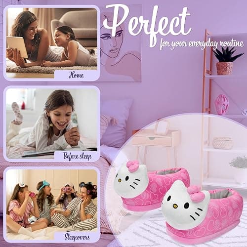 Hello Kitty Slippers for Girls Teens 3D Kawaii House Shoes Non Slip Anime Gifts thumbnail 3
