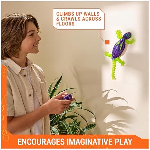 HEX Bots Glow-in-The-Dark Gecko with Official Wall Climber Technology, Rechargeable Remote Control Robot Kids Toys, Prank Toys for Boys & Girls Ages 4 & Up thumbnail 2