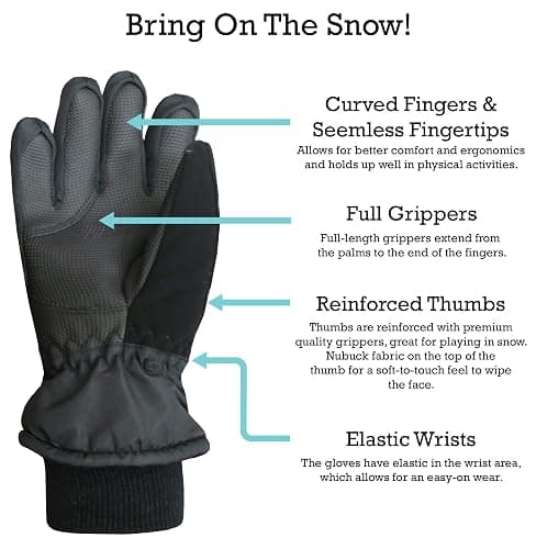 N'Ice Caps Kids Waterproof Winter Thinsulate Warm Gloves thumbnail 4