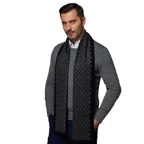 CUDDLE DREAMS Men's Silk Scarves for Winter, 100% Mulberry Silk Brushed, Luxuriously Soft & Warm, Decent Box Packed thumbnail 2