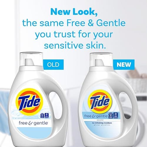 Tide Free & Gentle Liquid Laundry Detergent, 100 Loads, 132 fl oz, Tide Laundry Detergent, Clean Laundry Detergent - 132 Fl Oz (Pack of 1) - Free & Gentle thumbnail 6