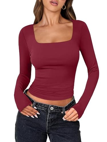 ANRABESS Shirts Crop Tops Tight Fitted Basic Tee 2025 - Image 1