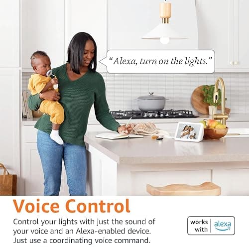 Amazon Basics Smart A19 LED Light Bulb, Dimmable Soft White (2700K), 9W (60W Equivalent), 800LM, Works with Alexa Only, 2.4 GHz Wi-Fi, No Hub Required, 4 Pack thumbnail 3