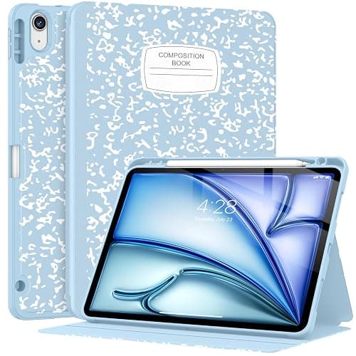 Supveco Case for iPad Air 11 Inch (M4 2026/M3 2025/M2 2024),iPad Air 5th/4th Generation 10.9 Inch 2022/2020 with Pencil Holder-[Auto Wake/Sleep],Premium Folio Stand Soft TPU Back Cover-Ice Blue - Image 1
