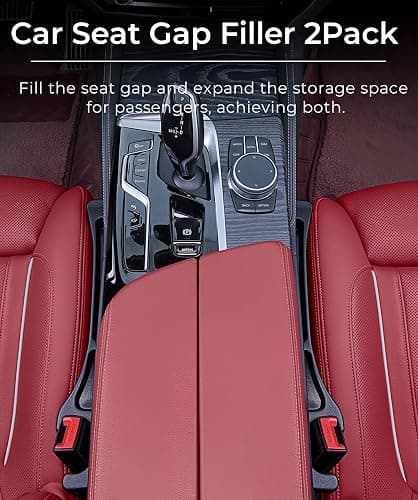 EnzeroTools Car Seat Gap Filler, 2-Pack No-Drop Seat Side Gap Seam Filler Organizer with Phone Holder, Universal Fit Fill The Gap Between Seat & Console, Perfect for Car, SUV, Truck thumbnail 2