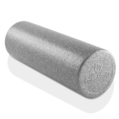 Philosophy Gym 18" High-Density Foam Roller for Exercise, Massage, Muscle Recovery - Round, Gray - Image 1