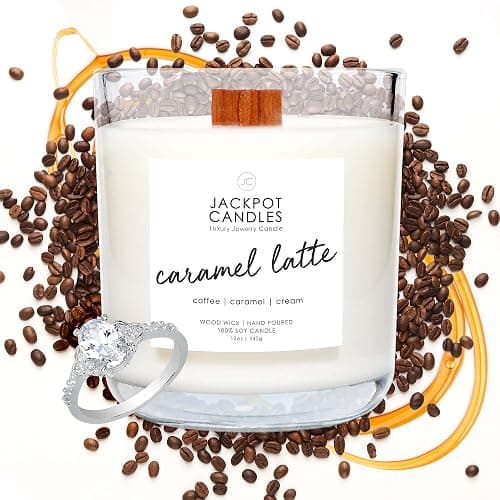 Caramel Coffee Latte Candle with Ring Inside (Surprise Jewelry Valued at $15 to $5,000) Ring Size 9 thumbnail 4