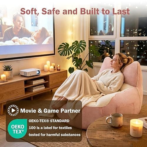 Bean Bag Chair for Teen Adults, Memory Foam Fluffy Cat Bean Bag for Personal Apartment, Bedroom and Living Room Accent Floor Chair Sofa for Comfy Relaxing Reading（Pink） thumbnail 6