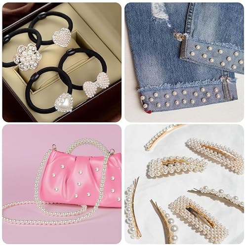Funtopia 1860pcs Beads Bracelet Making Kit, 5 Sizes Round White Pearl Beads, Multi-shape Pearls and Gold Spacer Bead, Assorted Bead for Jewelry Making, DIY Art Crafts for Women Girls thumbnail 5