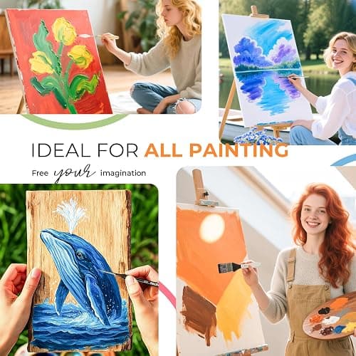 Nicpro 36pcs Paint Brush Set,Professional Paintbrushes for Acrylic Painting | Includes Palette Knife and Canvas Roll, Suitable for Artists and Beginners for Acrylic Painting, Oil, Watercolor, Gouache thumbnail 9
