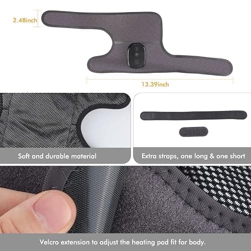 Heated Knee Massager Shoulder Heating Pads Elbow Brace 3 in 1 with Vibration, Cordless Rechargeable Heating Knee Warmers Wrap for Shoulder Elbow Knee Stress Relief thumbnail 6