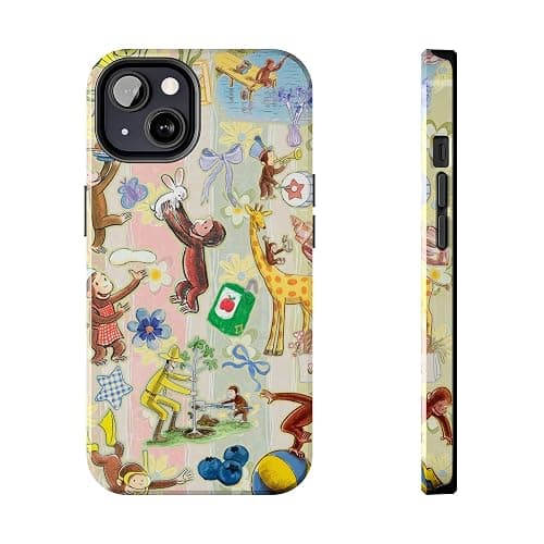 Playful Curious Monkey Phone Case Compatible with iPhone 16, Protective Hybrid 2-Layer Hard Shell, Cute Curious Monkey Collection Playful George thumbnail 2