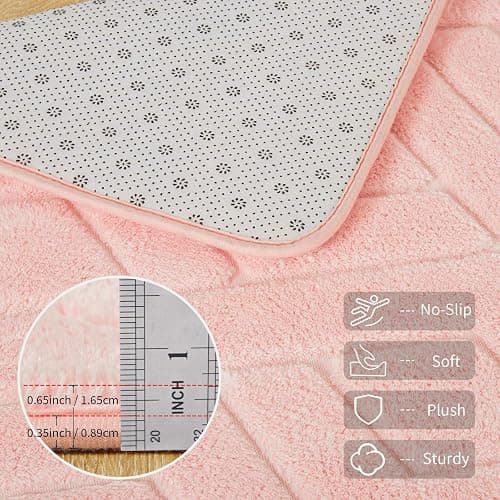 Flagover 3x5 Pink Washable Area Rug for Girls Bedroom, Modern Geometric Shag Non-Slip Living Room Rugs, Fluffy Plush Soft Memory Foam Carpet for Kids Room Nursery Room Dorm Bedside Decor thumbnail 4
